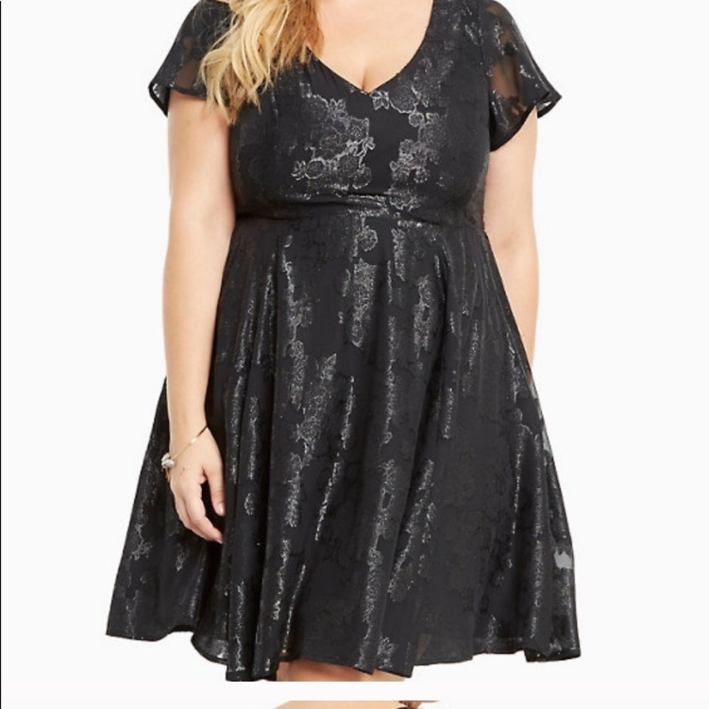 Torrid Formal Black Skater Dress
